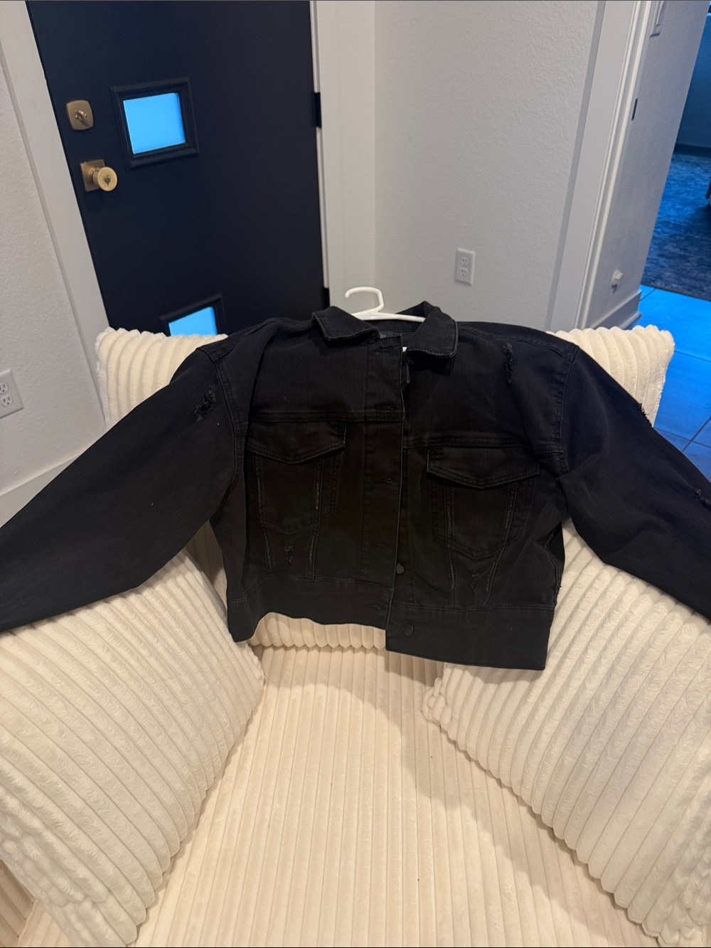 wild fable Black Cropped Denim Jacket